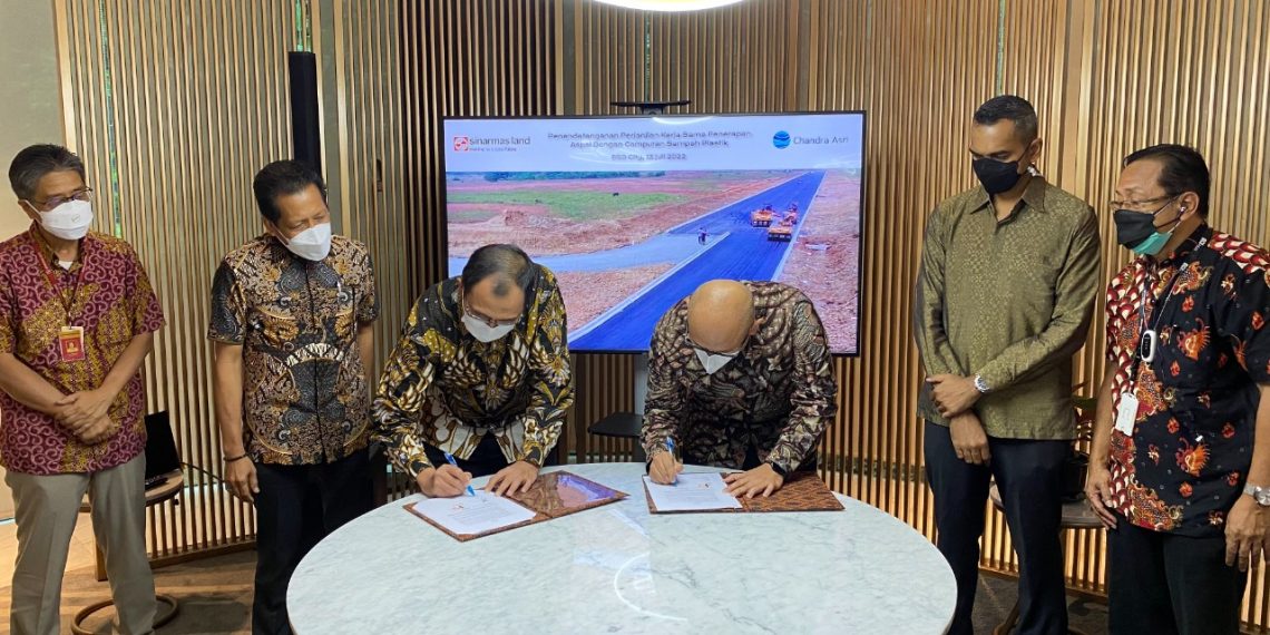 Sinar Mas Land Lanjutkan Pengembangan Infrastruktur Menggunakan Aspal dengan Campuran Sampah Plastik Didukung oleh Chandra Asri