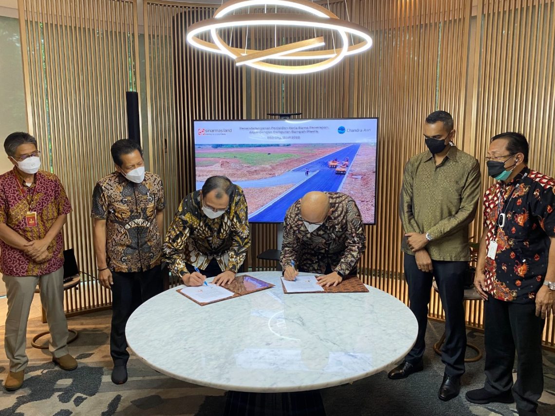 Sinar Mas Land Lanjutkan Pengembangan Infrastruktur Menggunakan Aspal dengan Campuran Sampah Plastik Didukung oleh Chandra Asri