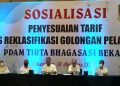 PDAM Tirta Bhagasasi Bekasi Sosialisasikan, Penyesuaian Tarif Reklasifikasi GolonganPelanggan Per September 2022