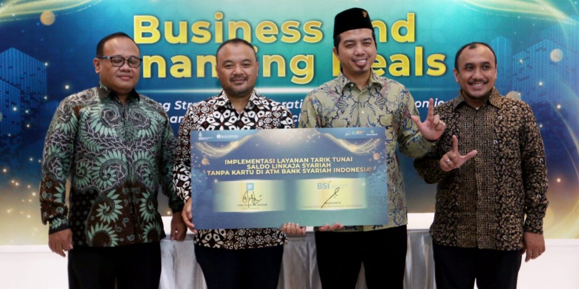 Teken Kerja Sama, Ambil Tunai Saldo LinkAja Syariah Bisa Lewat ATM BSI