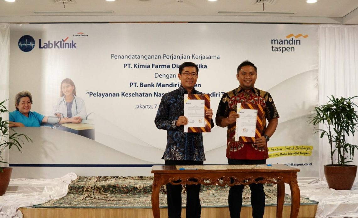 Bank Mandiri Taspen dan Kimia Farma Diagnostika Tandatangani Perjanjian Kerja Sama terkait Penyediaan Klinik Kesehatan bagi Nasabah di Setiap Kantor Cabangnya