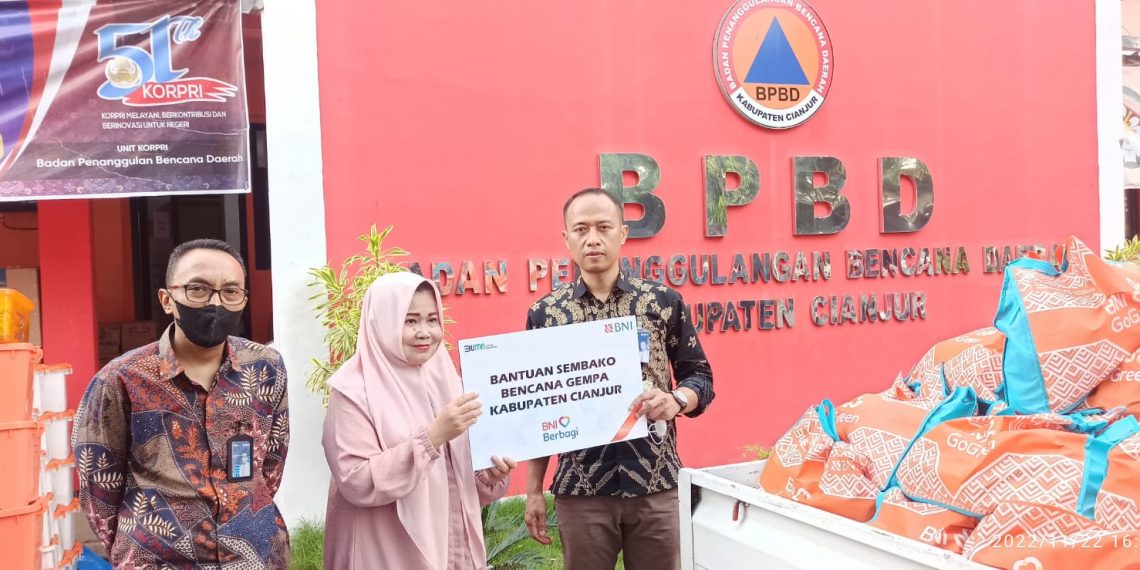 Tanggap Bencana, BNI Bersama BUMN Gotong Royong Tolong Warga Cianjur