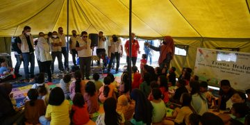 Jamkrindo Kembali Salurkan Bantuan Sembako, Sarana Prasarana, dan Layanan Trauma Healing Di Cianjur