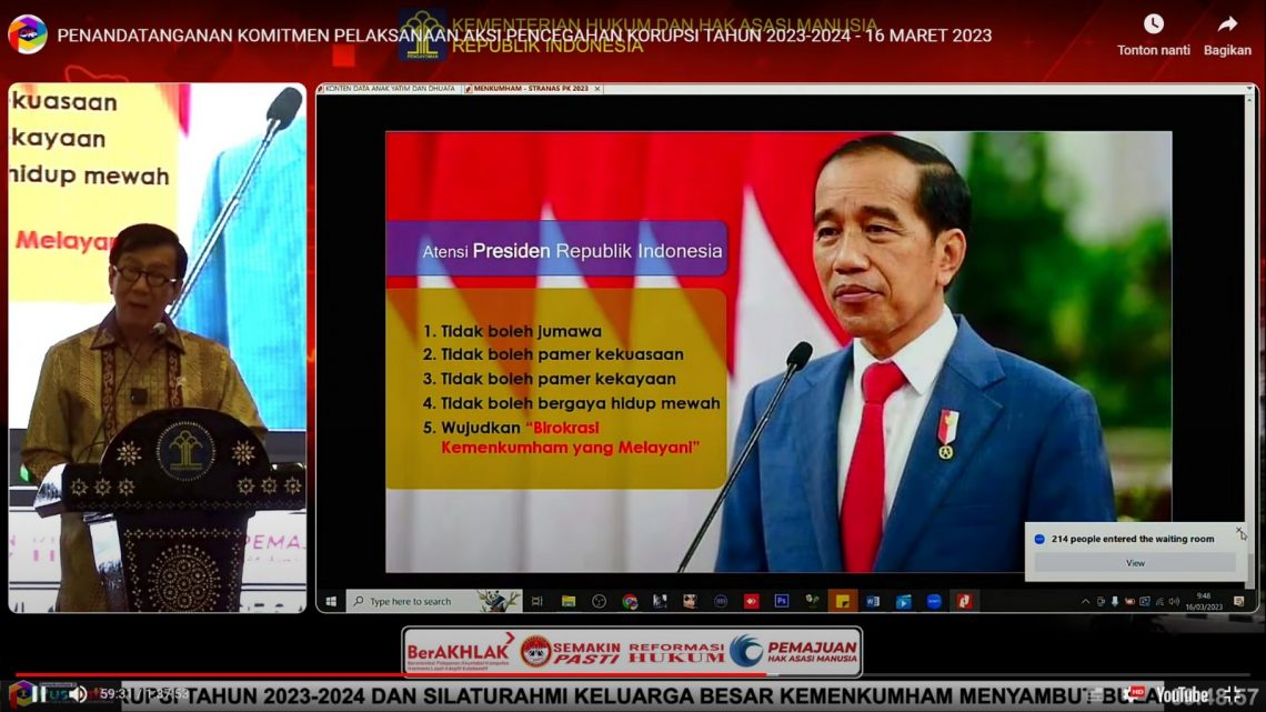 Menkumham Instruksikan Jajaran Kemenkumham Terapkan Pola Hidup Sederhana