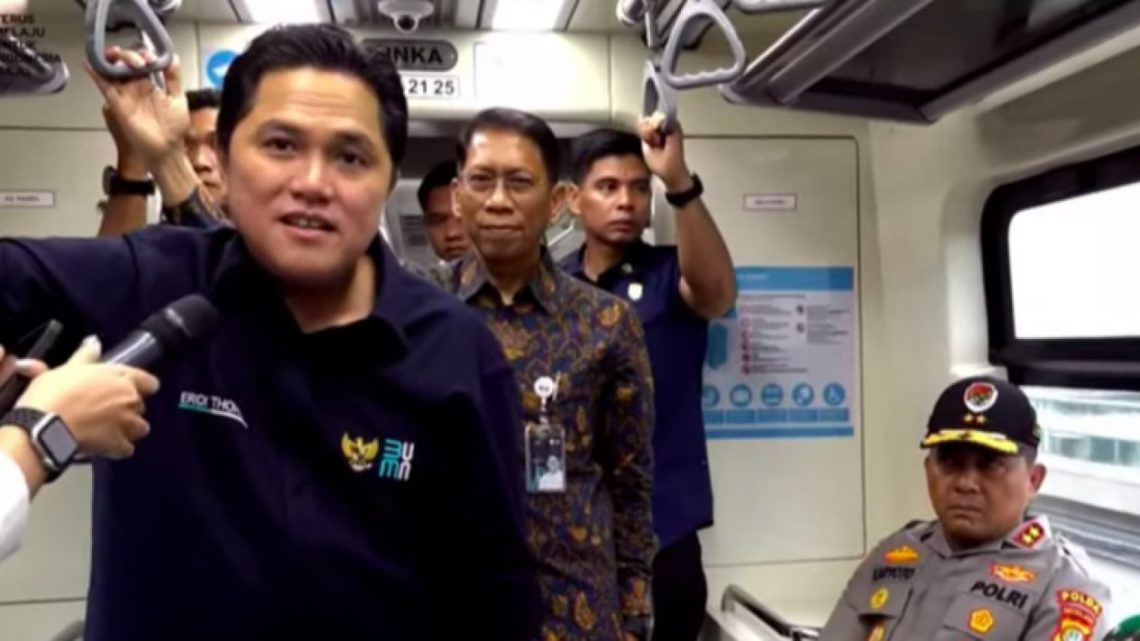 LRT Jabodebek Diresmikan, Erick Thohir Optimistis Bisa Jadi Solusi Kurangi Macet dan Polusi Udara