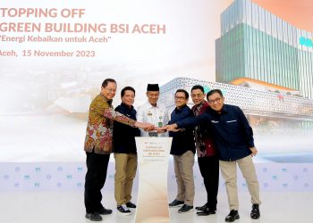 Topping Off Green Building BSI di Aceh Rampung & Akan diresmikan Awal Tahun 2024
