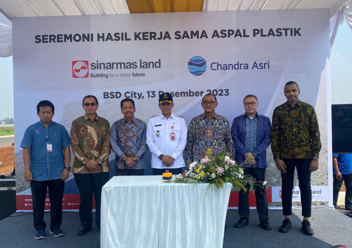 Sinar Mas Land dan Chandra Asri Group Resmikan Hasil Kerja Sama Pembangunan Jalan Aspal dengan Campuran Sampah Plastik di BSD City