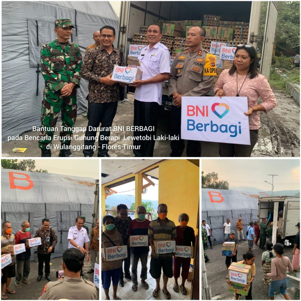 BNI Berbagi, Salurkan Bantuan Tanggap Darurat Erupsi Gunung Berapi Lewetobi Flores