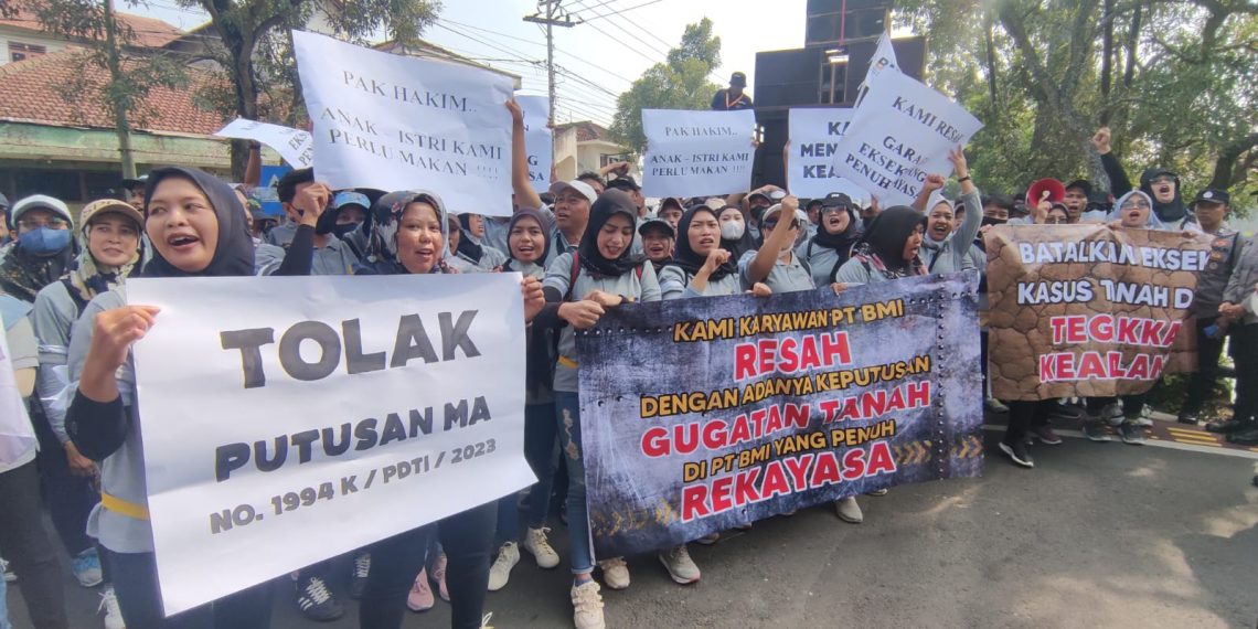 Ratusan Karyawan PT BMI Gelar Aksi di PN Kepanjen, Berjuang Demi Keadilan dari Mafia Tanah