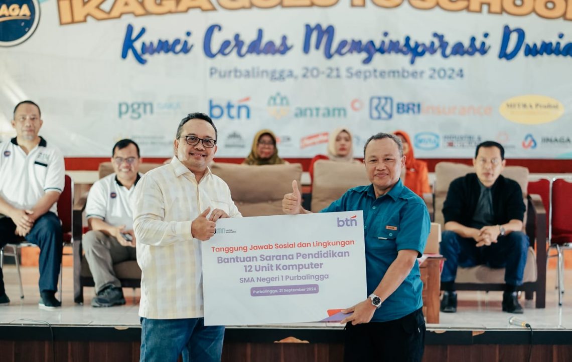 BTN Serahkan Bantuan Sarana Pendidikan ke SMAN 1 Purbalingga
