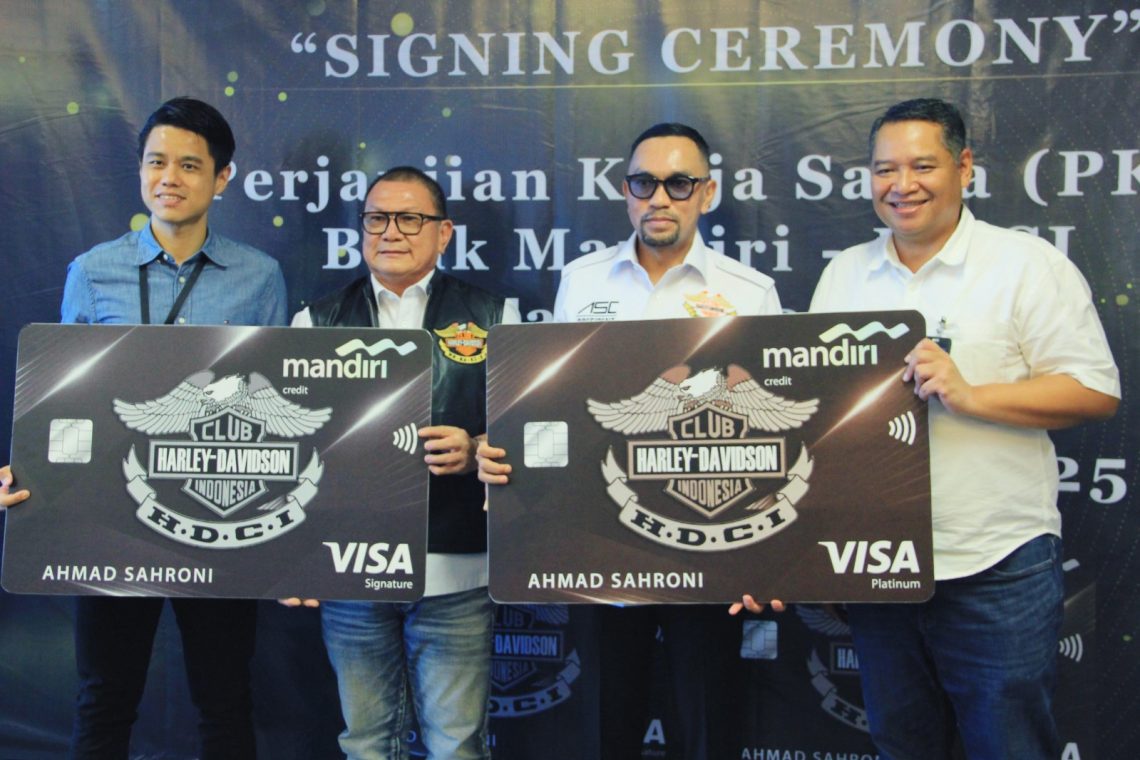 Perluas Ekosistem Bisnis Kartu Kredit, Bank Mandiri Jalin Kemitraan dengan Harley Davidson Club Indonesia (HDCI)