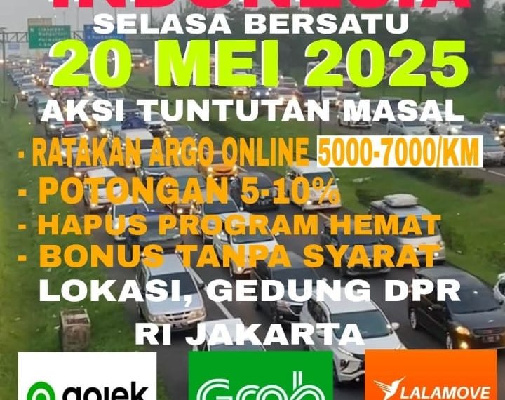 Aliansi Driver Online Indonesia Gelar Aksi Damai Nasional pada 20 Mei 2025