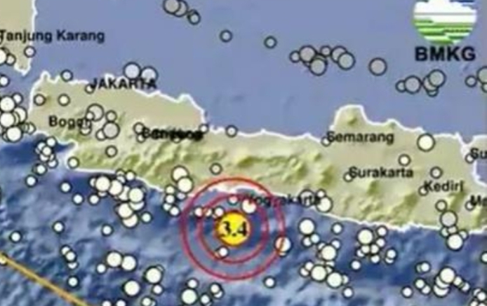 Gempa Bermagnitudo 3,4 Guncang Cilacap, Jawa Tengah