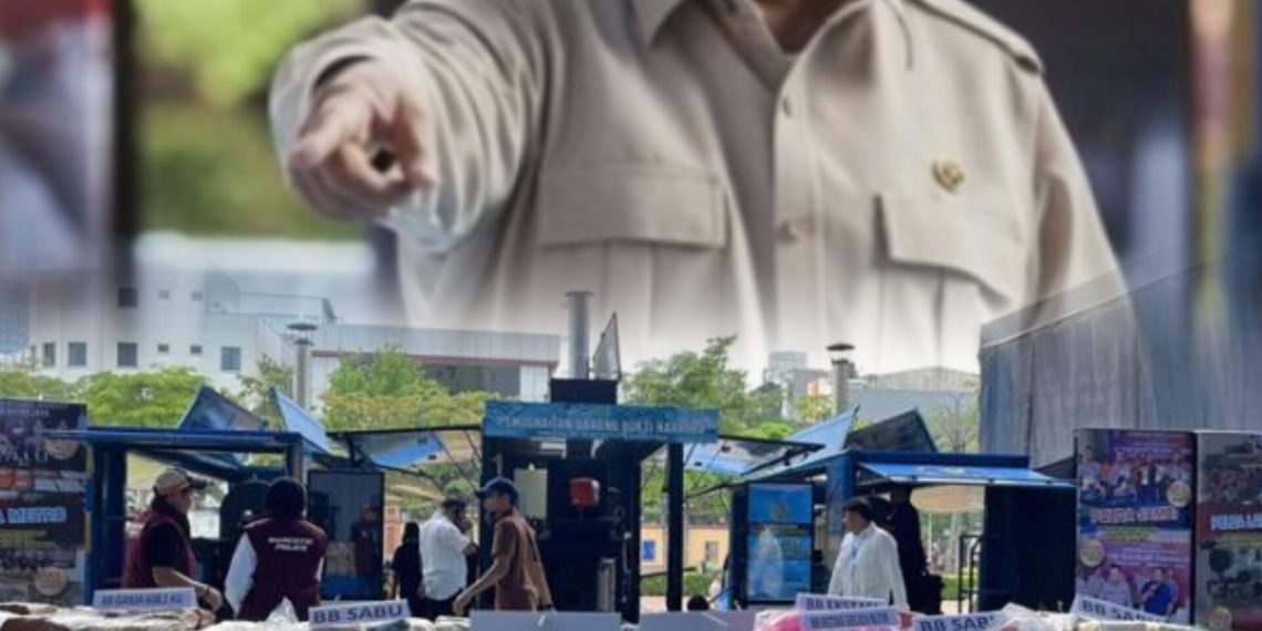 Presiden Prabowo Pimpin Pemusnahan 214 Ton Narkoba Senilai Rp28 Triliun di Mabes Polri