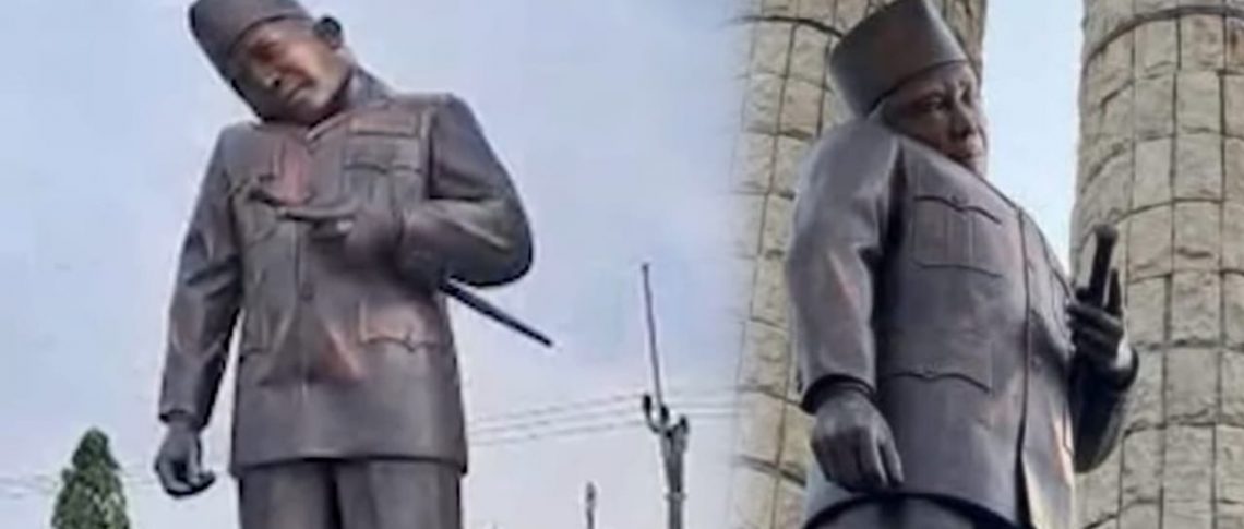 Kepala Patung Sukarno di Indramayu Miring Akibat Tertimpa Tenda saat Acara PPPK