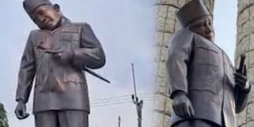 Kepala Patung Sukarno di Indramayu Miring Akibat Tertimpa Tenda saat Acara PPPK