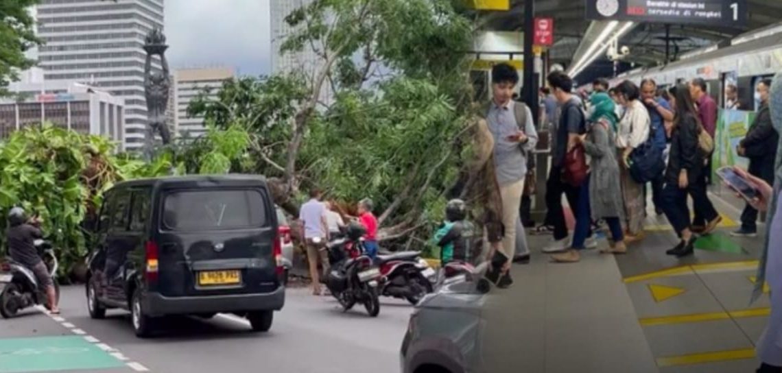 Pohon Roboh Ganggu Operasional MRT Jakarta Penumpang Berhasil Dievakuasi