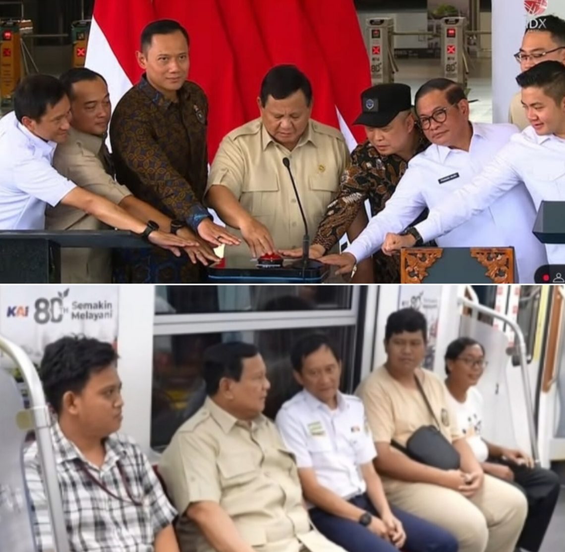 Prabowo Subianto Resmikan Stasiun Tanah Abang Baru Seusai Menjajal KRL