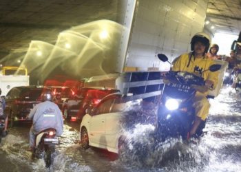 Terowongan Cawang Tergenang, Banyak Motor Mogok Setelah Nekat Terobos Banjir