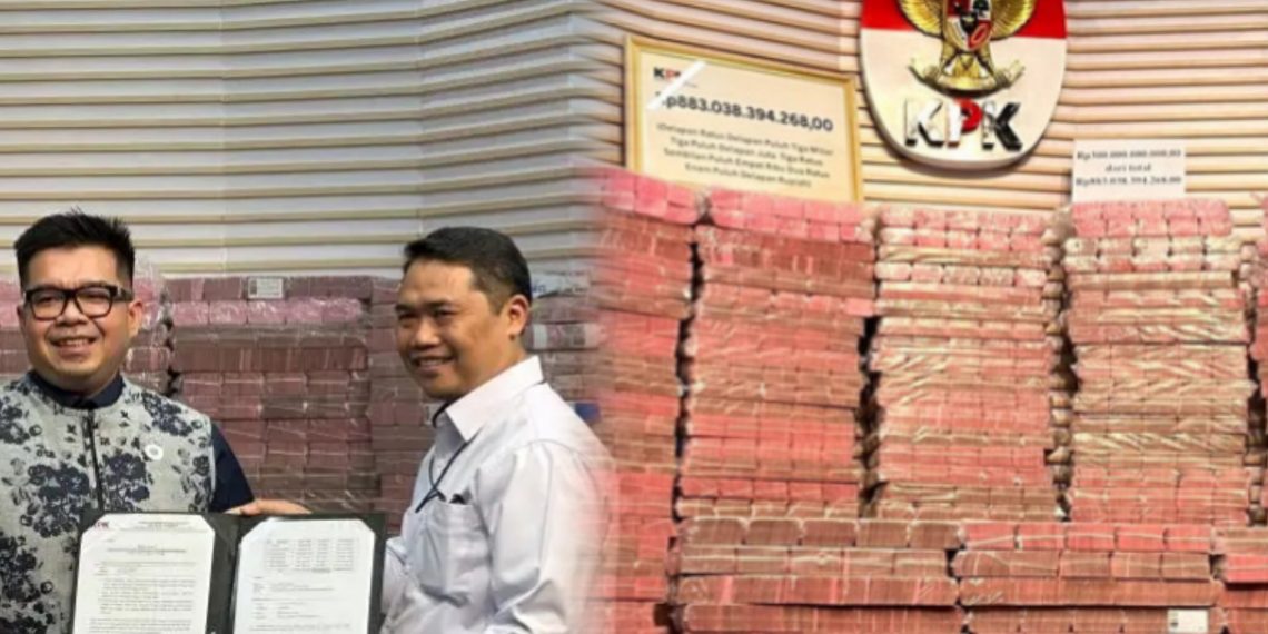 KPK Pamerkan Uang Rampasan Rp 883 Miliar Kasus Investasi Fiktif Taspen
