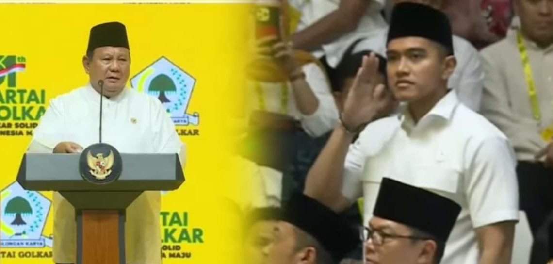 Prabowo Terkejut Tepuk Tangan untuk Kaesang Lebih Riuh Dibanding Gibran di Acara HUT Golkar