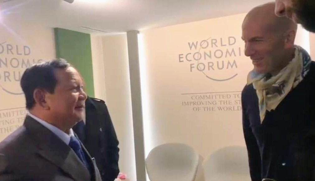 Prabowo Subianto Bertemu Zinedine Zidane di Sela WEF Davos 2026